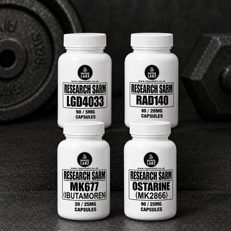 Ripped Labz Advanced Muscle Stack product image with four bottles
